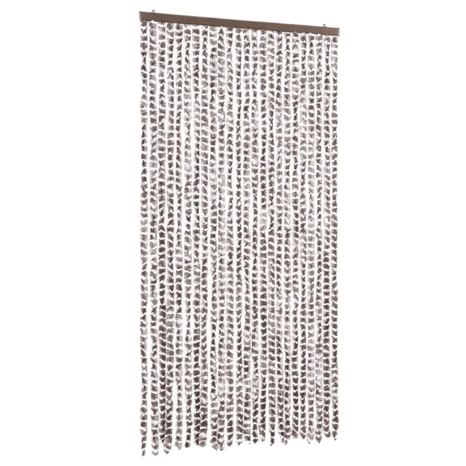 vidaXL Fliegenvorhang Taupe und Weiß 100x200 cm Chenille 377405