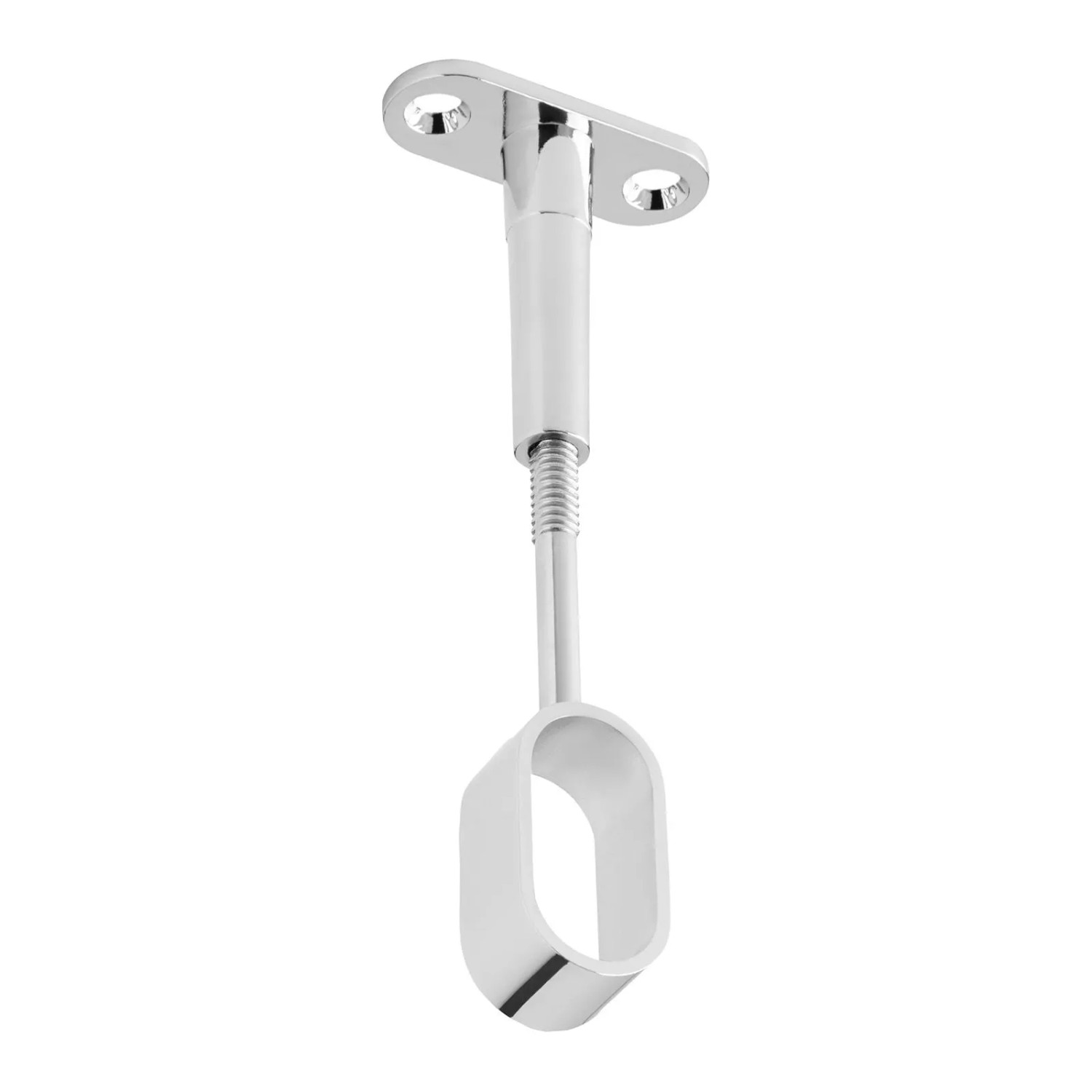 SOTECH Kleiderstangenhalter Oval 30 x 15 mm Chrom Poliert Höhenverstellbar Mittelträger