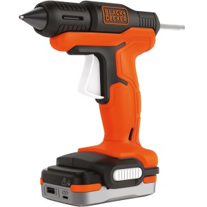 Black+Decker Akku-Heißklebepistole BDCGG12N, 12V, orange-schwarz. Ideal für Bastelarbeiten.