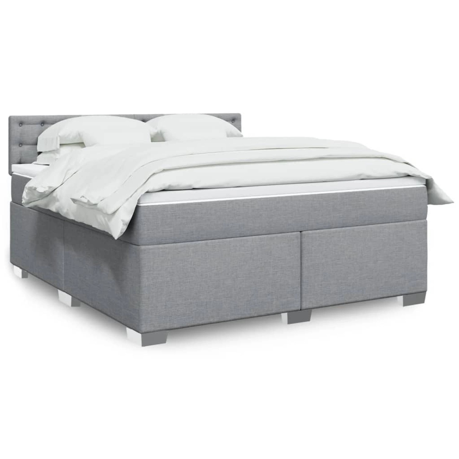 vidaXL Boxspringbett mit Matratze Hellgrau 180x200 cm Stoff 3288281 günstig online kaufen
