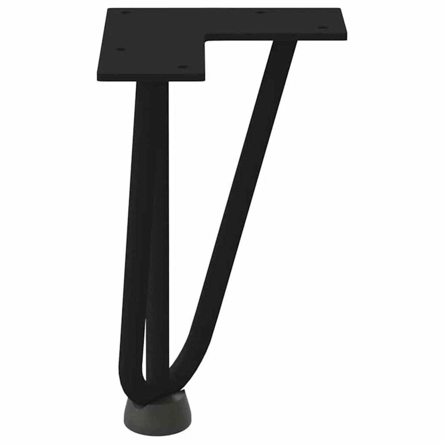 Schwarzes vidaXL Haarnadelbein für Couchtisch, 20 cm, aus Stahl (4er-Set).