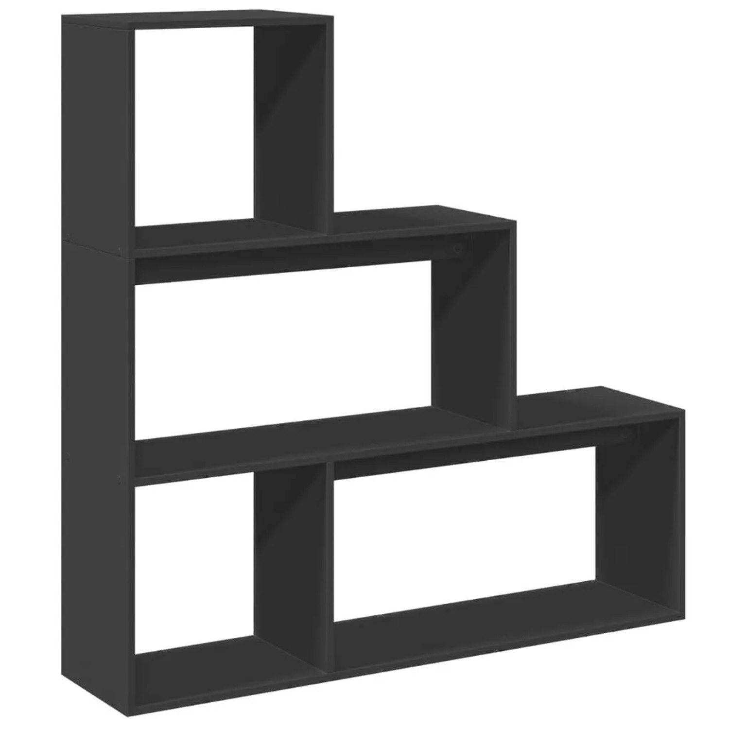 vidaXL Raumteiler-Bücherregal 3 Stufen Schwarz 123x29x123 cm 857986 günstig online kaufen