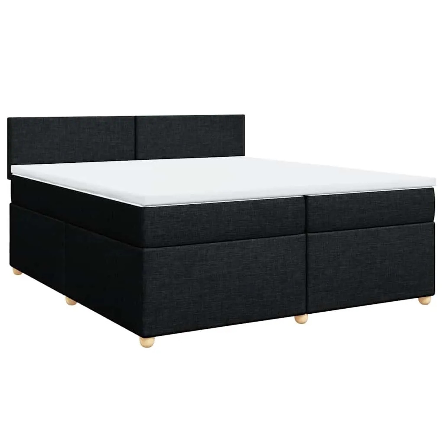 vidaXL Boxspringbett mit Matratze Schwarz 200x200 cm Stoff 3286782