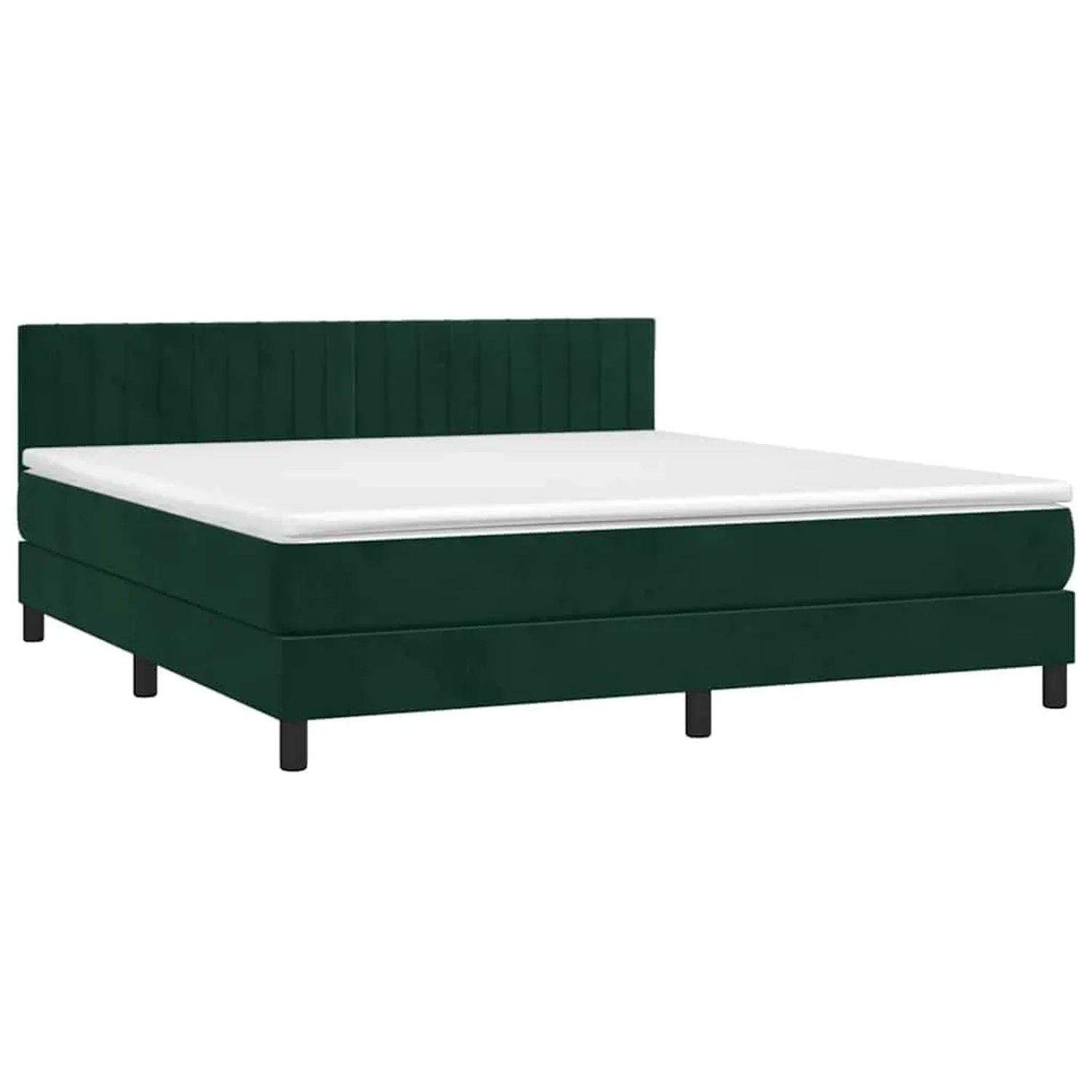 vidaXL Boxspringbett mit Matratze Dunkelgrün 180x200 cm Samt 3141440 günstig online kaufen