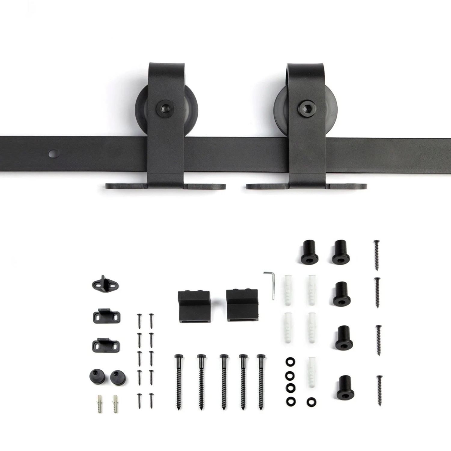 SOTECH Schiebetüren Set LOUNGE-2 2m Von Oben Anschraubbar Schwarz