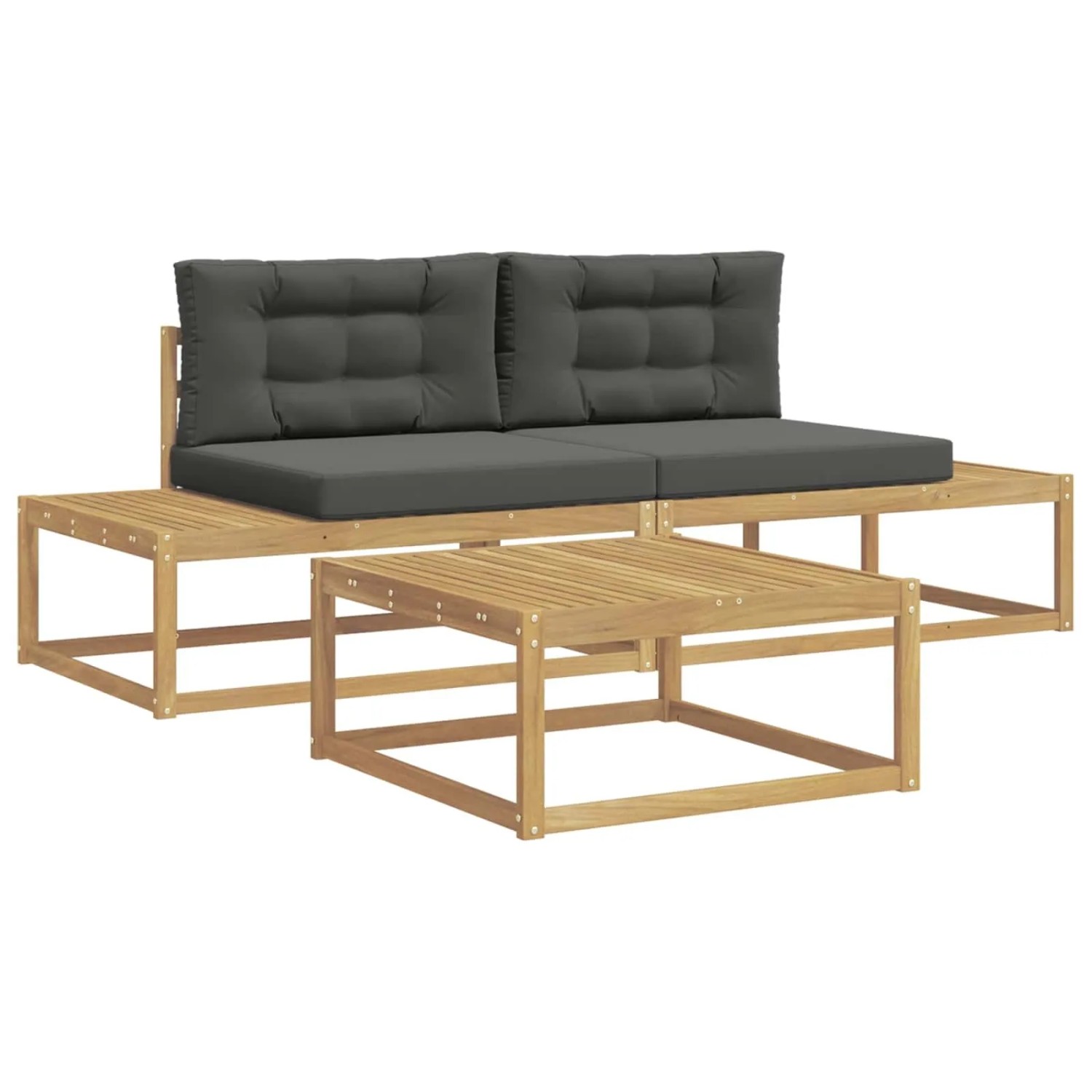 vidaXL Outdoor-Sofagarnitur mit Kissen Weiß 79 x 79 x 37 cm Polyester 3386996