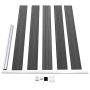 vidaXL Zaunelement Set WPC Schwarz, bestehend aus Brettern, Pfosten, Aluminiumstangen und Montagezubehör.