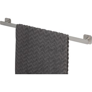 Tiger Handtuchreck Colar, 60 cm, Edelstahl gebürstet mit grauem Handtuch.