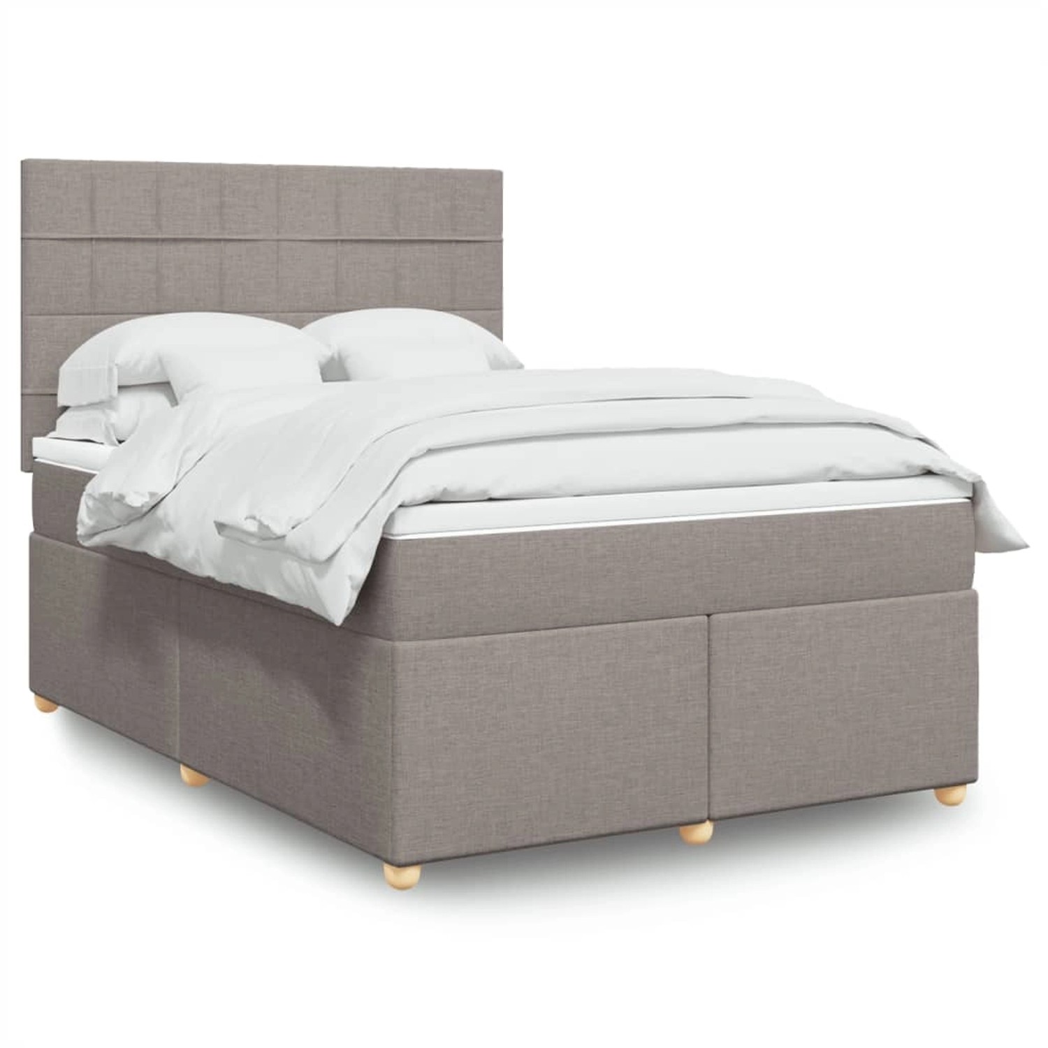 vidaXL Boxspringbett mit Matratze Taupe 140x200 cm Stoff 3293607 günstig online kaufen