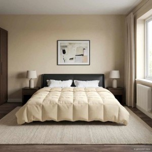 vidaXL Sommerdecke Gepolstert Creme 200 x 200 cm Mikrofaser 42025980