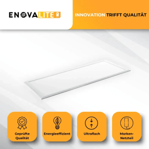ENOVALITE LED-Panel 120x30 cm, 36W, neutralweiß. Büro-Einbauleuchte mit flimmerfreiem Licht und PHILIPS Treiber.