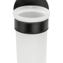 Schöner Wohnen Zahnputzbecherhalter Uno Meleto, schwarz, mit satiniertem Glasbecher.