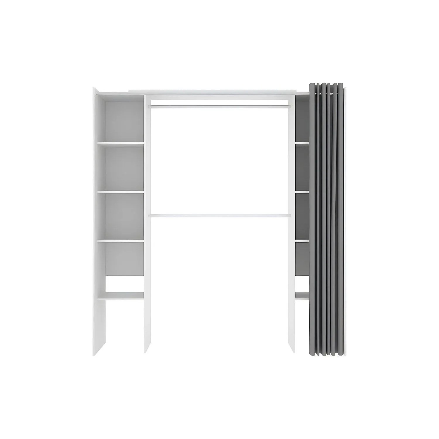 Vente-unique Offener Kleiderschrank Dorian Weiß 110 cm  180 cm
