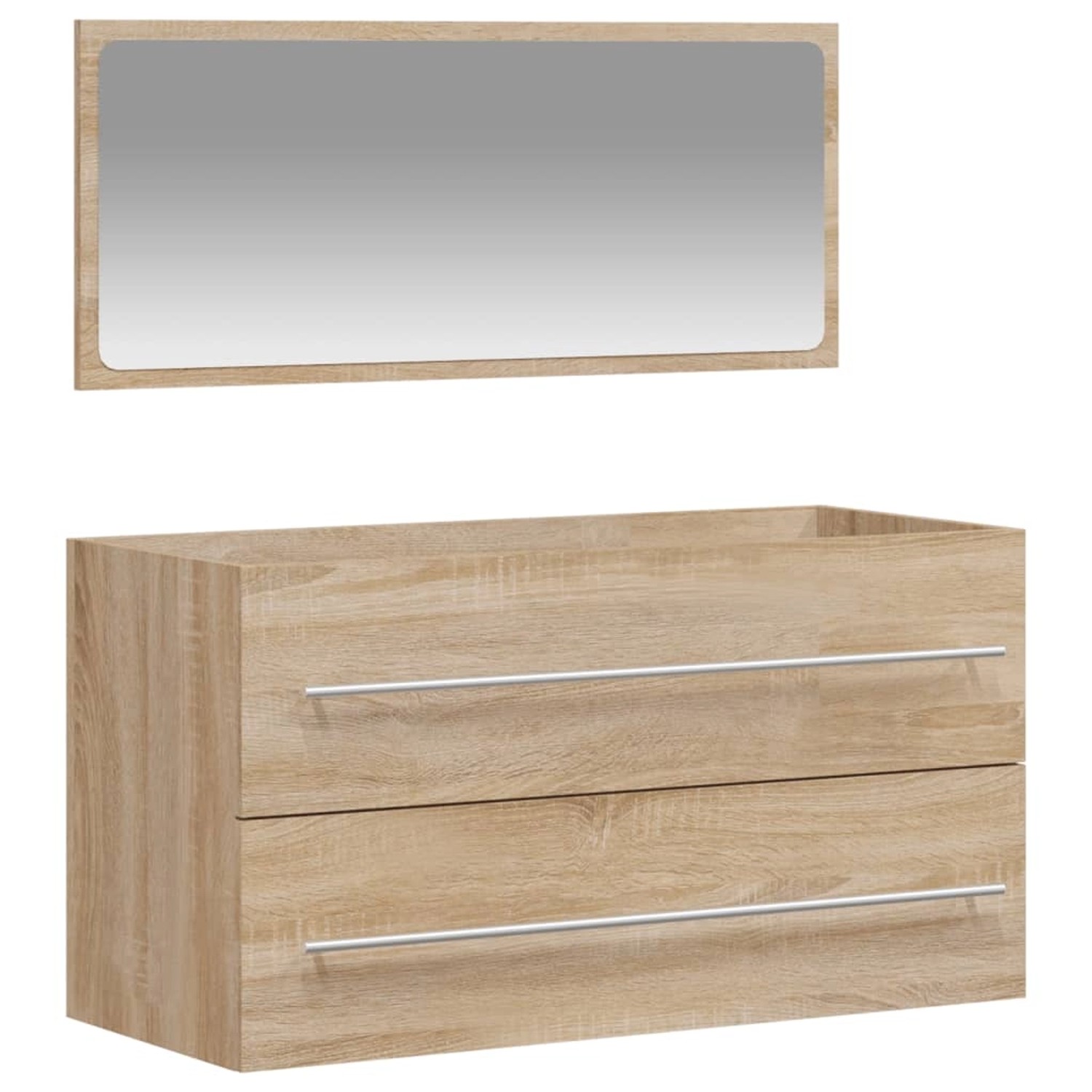 vidaXL Badschrank mit Spiegel Sonoma-Eiche Holzwerkstoff Modell 2 günstig online kaufen