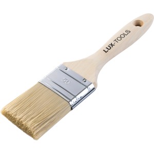 LUX-TOOLS Flachpinsel, 50 mm, für Lacke, mit Holzstiel und Synthetikborsten.