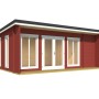 Lasita Maja Gartenhaus Japan, schwedenrot, 608x390 cm. Holz-Gartenhaus mit Fenster und Doppeltür.