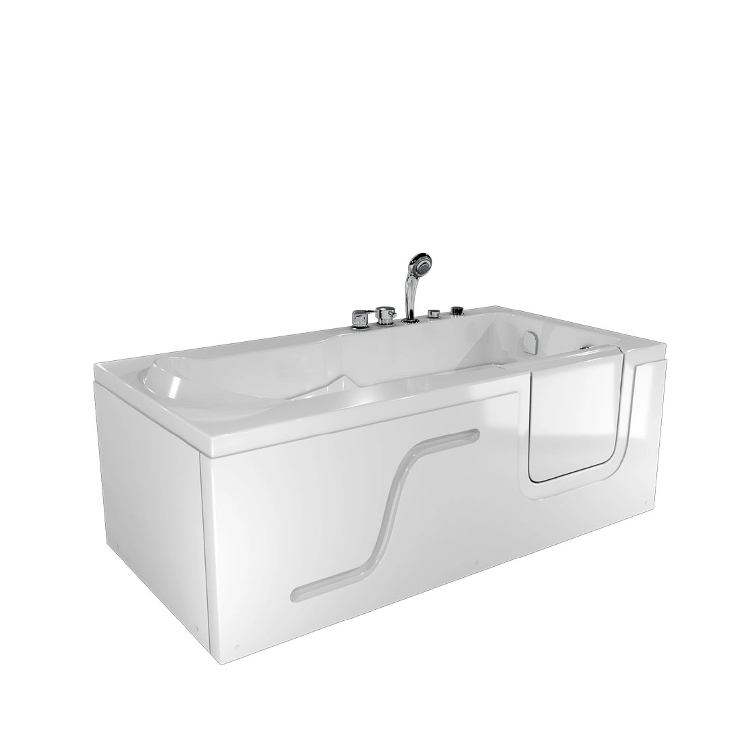 AquaVapore Whirlpool Seniorenwanne mit Tür S17-EH-WP-L 150x75cm günstig online kaufen