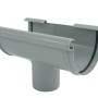 Grauer Marley Dachrinnenstutzen RG 125/75 für Kunststoff-Dachrinnen.