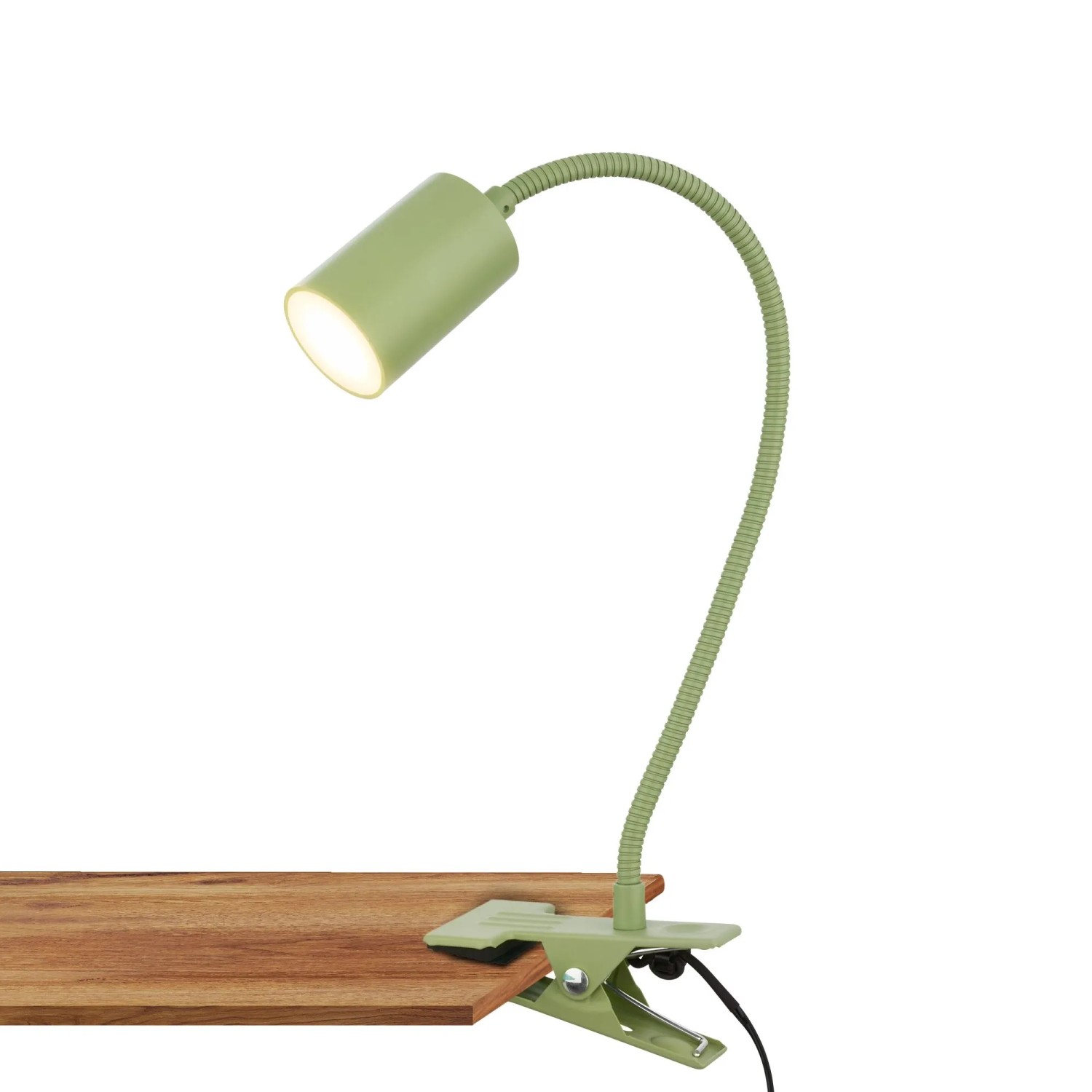 Briloner LED-Klemmleuchte FLEKS Kabelschalter Schwenkbar Lindgrün