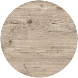 DELUKE Tischplatte JOANA, rund, hellbraun, 70 cm Durchmesser, Holzstruktur.