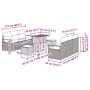 Beiges 9-teiliges vidaXL Garten-Sofa-Set aus Poly Rattan mit Tisch und Hockern.