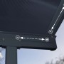 Detailaufnahme Canopia Terrassenüberdachung Capri, anthrazitgrau, mit Markierungen zur Größenanpassung.