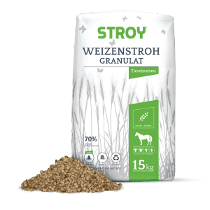 Stroy Strohgranulat Einstreu, 15kg Sack. Hygienische Kleintierstreu aus Weizenstroh.