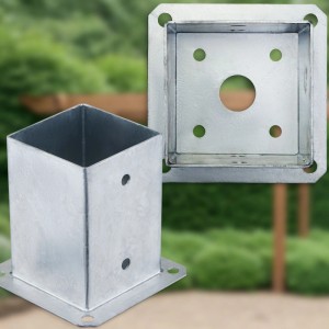 SOTECH Pfostenträger Bodenanker Zum Aufschrauben Vierkant 100 x 100 mm Feuerverzinkt