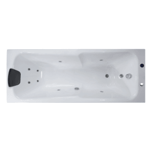 Weiße Basera® Indoor Whirlpool Badewanne Bali Basic 190x75cm, Draufsicht.