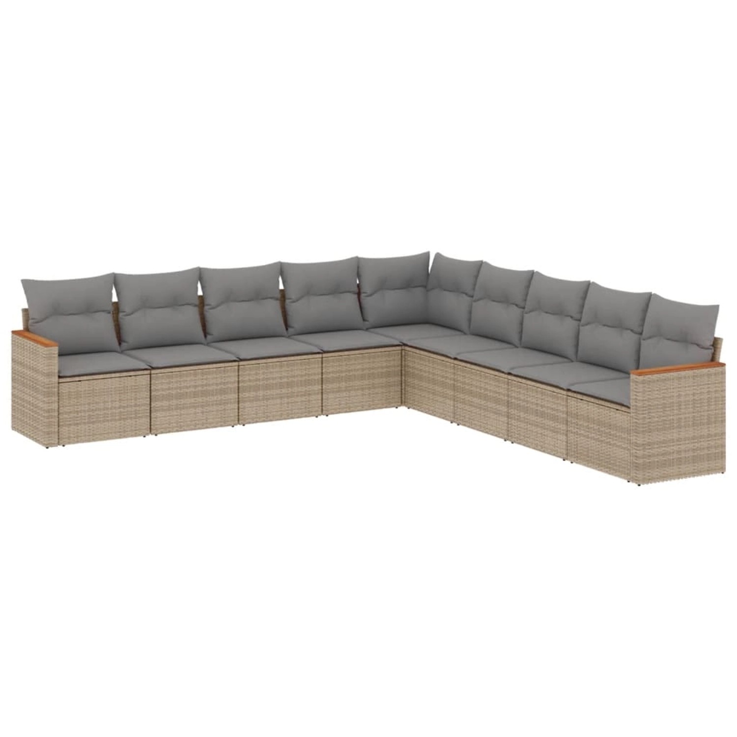 vidaXL 9-Tlg Garten-Sofagarnitur mit Kissen Beige Poly Rattan 3226059 günstig online kaufen