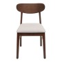 MCW Esszimmerstuhl M59 6er-Set, dunkles Holzgestell, creme Sitzfläche, Frontansicht.