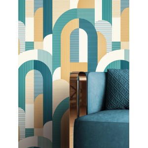 Newroom Vliestapete Leona Blue Streifen Modern