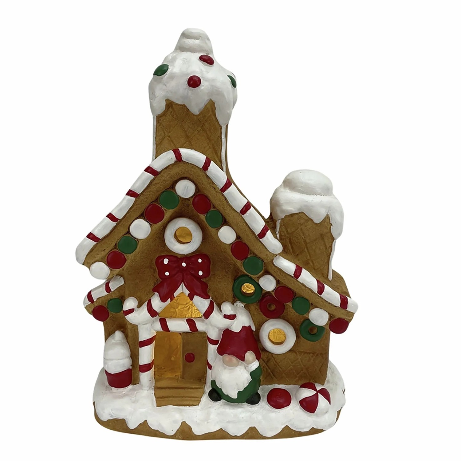 Boltze Lebkuchenhaus-Dekoaufsteller Sabina 25 cm x 14,5 cm x 35 cm Braun
