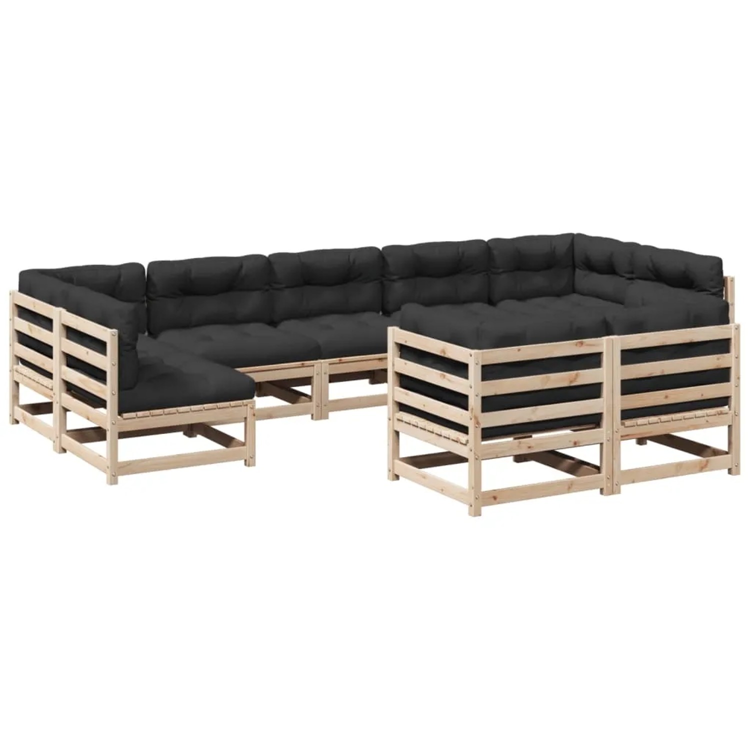 vidaXL 9-Tlg Garten-Sofagarnitur mit Kissen Massivholz Kiefer 3299629 günstig online kaufen