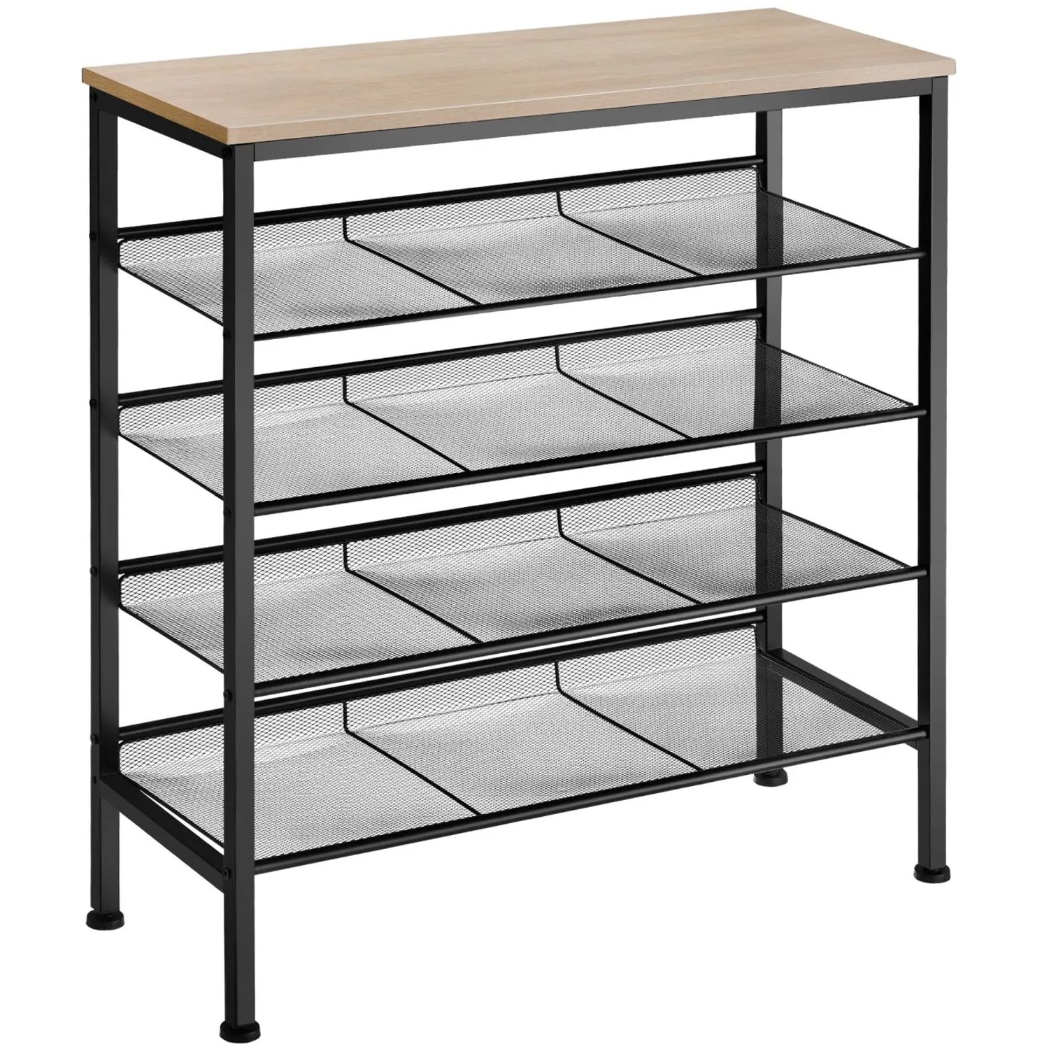 Tectake Schuhregal Bournemouth Industrial Style Holz und Stahl  75 50 x 30 50 x 85 50 cm Industrial Holz Hell  Eiche Sonoma