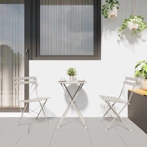 vidaXL Garten Klappstuhl 2 Stk Beige 42 x 46 x 82cm Stahl 42002959