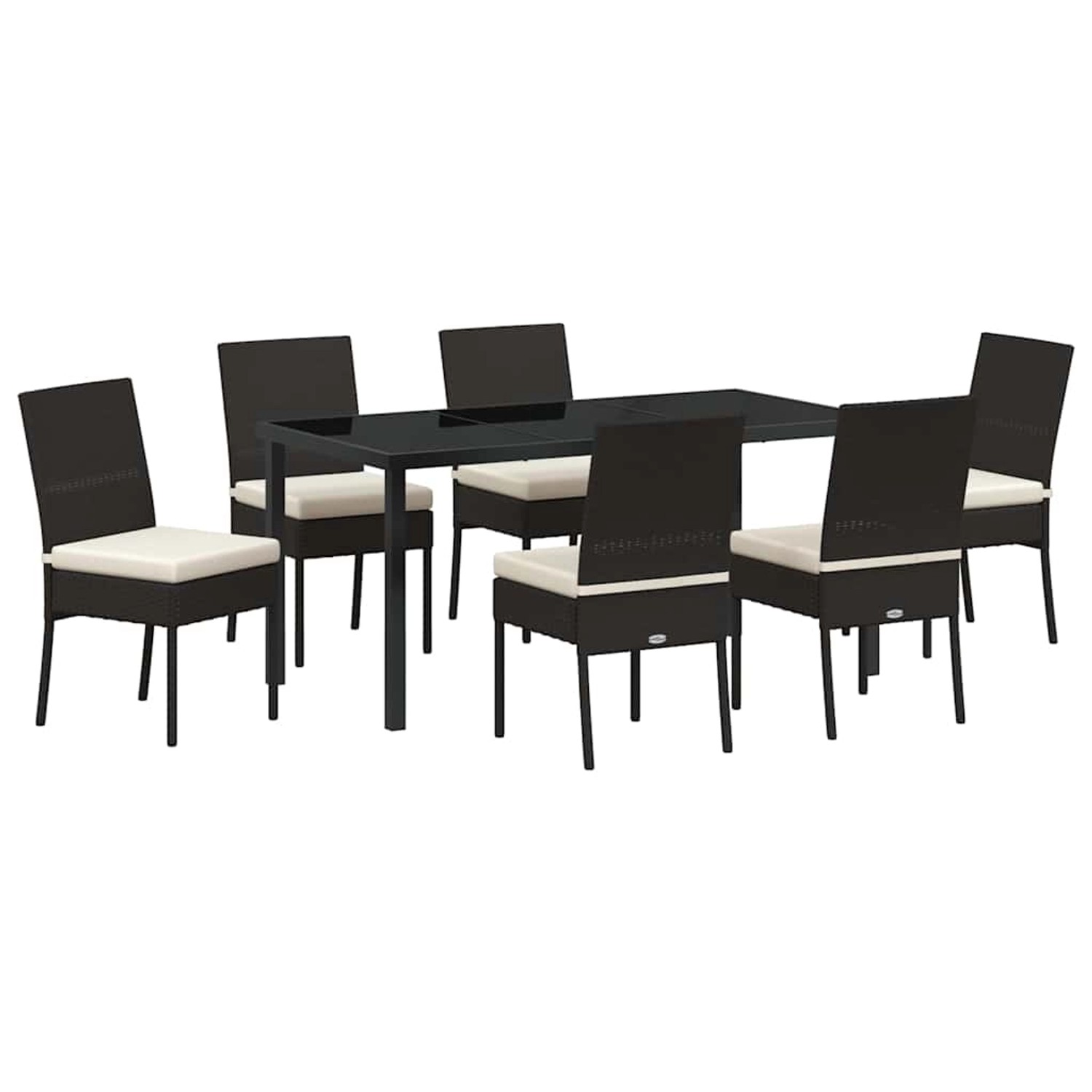 vidaXL Garten Essgruppe 7-Tlg Schwarz Poly Rattan 3379209 günstig online kaufen