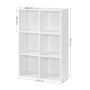 Weißes Vasagle Bücherregal mit 6 Fächern, 97,5x65,5x30 cm, für Büro oder Wohnzimmer.