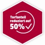 Symbol: Traumgartenerde mit 50% reduziertem Torfanteil.
