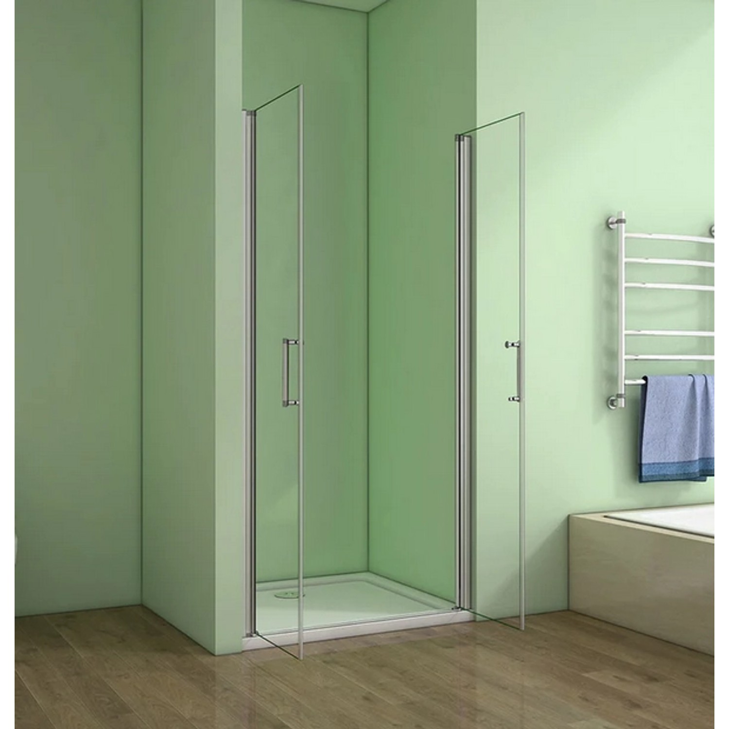 Duschparadies 80x185cm Duschtür Nischentür Duschabtrennung 5mm ESG Sicherheitsglas Schwingtür Doppeltür Glas Dusche_3