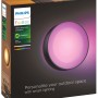 Verpackung der Philips Hue Daylo Wandleuchte in Schwarz, mit Farbbeispiel.