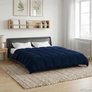 vidaXL Sommerdecke Gepolstert Dunkelblau 220 x 260 cm Mikrofaser 42025975