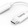 Weißer Hama Aux-Adapter USB-C auf 3,5-mm-Klinke für Handy-Zubehör.