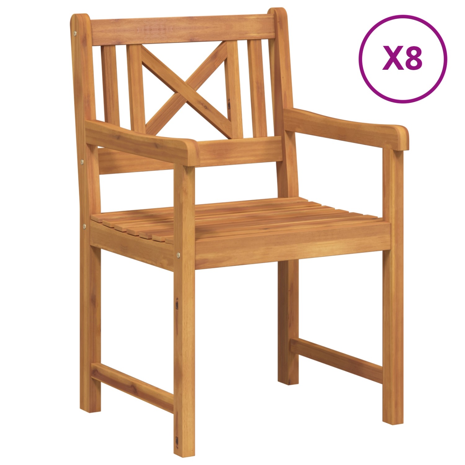 vidaXL Gartenstühle 8 Stück 56x55,5x90 cm Massivholz Akazie 3324848 günstig online kaufen
