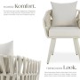 Tectake Aluminium Stuhl Lugano Im Rope Design Wetterfest und Uv Beständig 2Er Set 65 5 x 62 5 x 75 cm Beige_3