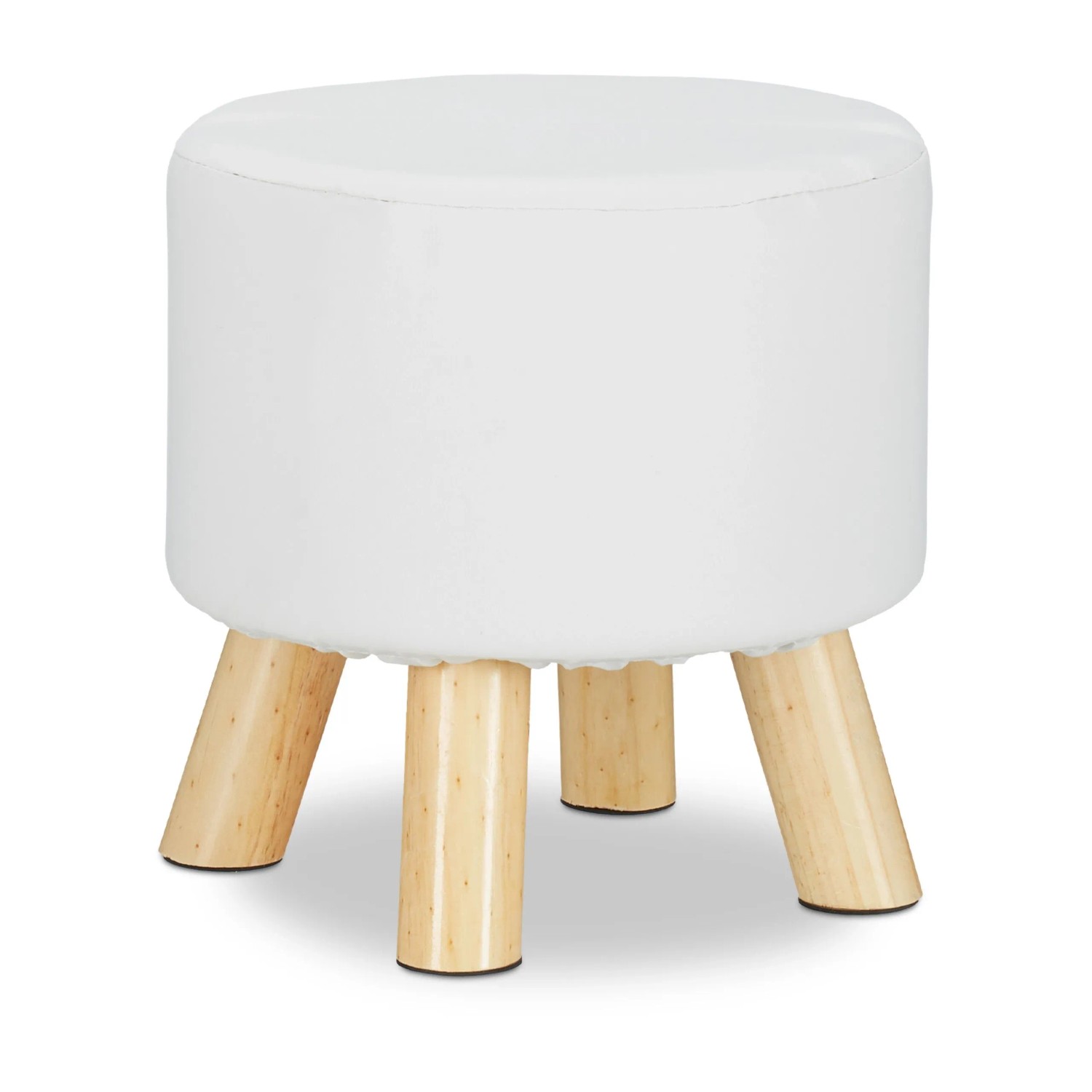 Relaxdays Hocker Kunstleder Weiß 30 cm x 30 cm 1,7 kg