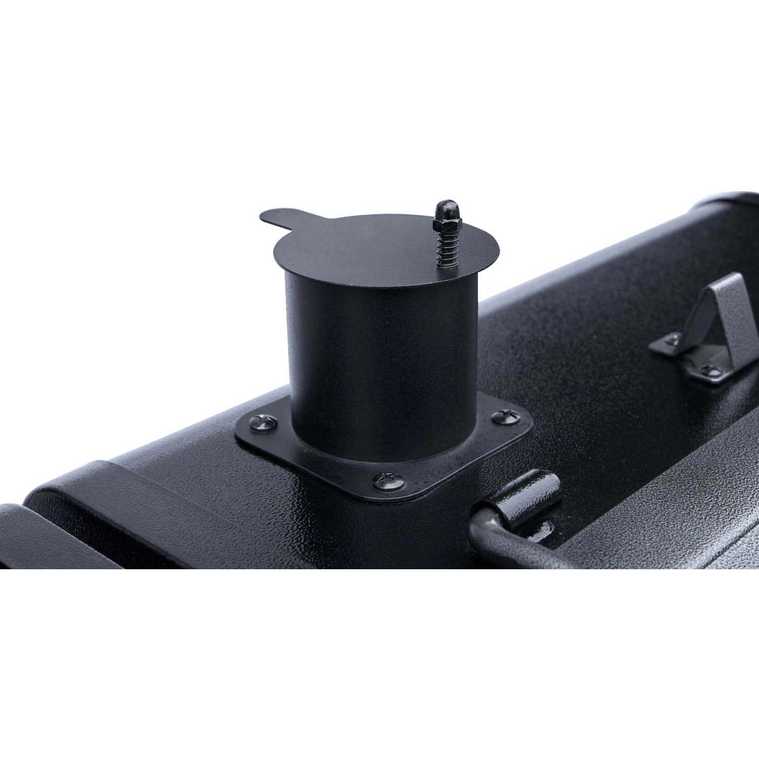 Detailaufnahme des regulierbaren Kamins am El Fuego Kombigrill, zur Steuerung der Gartemperatur.