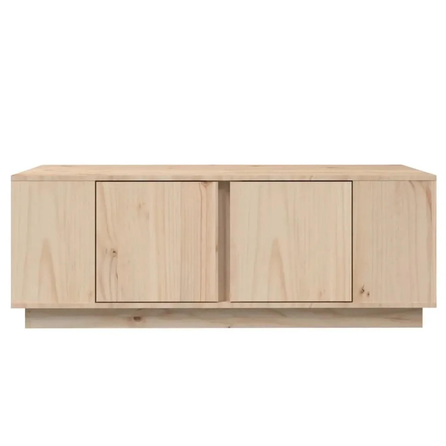 vidaXL Couchtisch aus Kiefernholz mit Fächern und Türen, Modell 1.