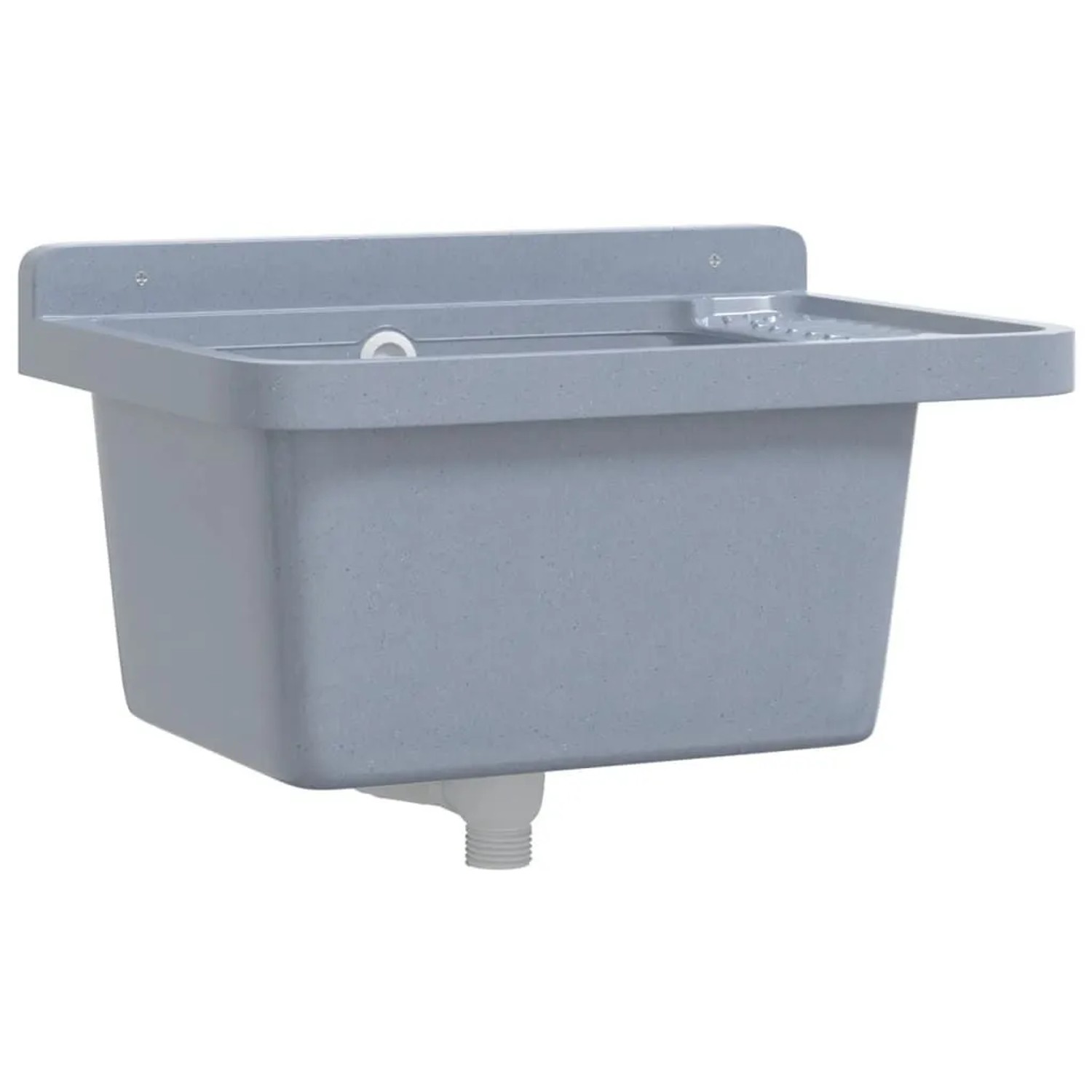 vidaXL Ausgussbecken Wandmontage Grau 50x35x24 cm Harz 4002797