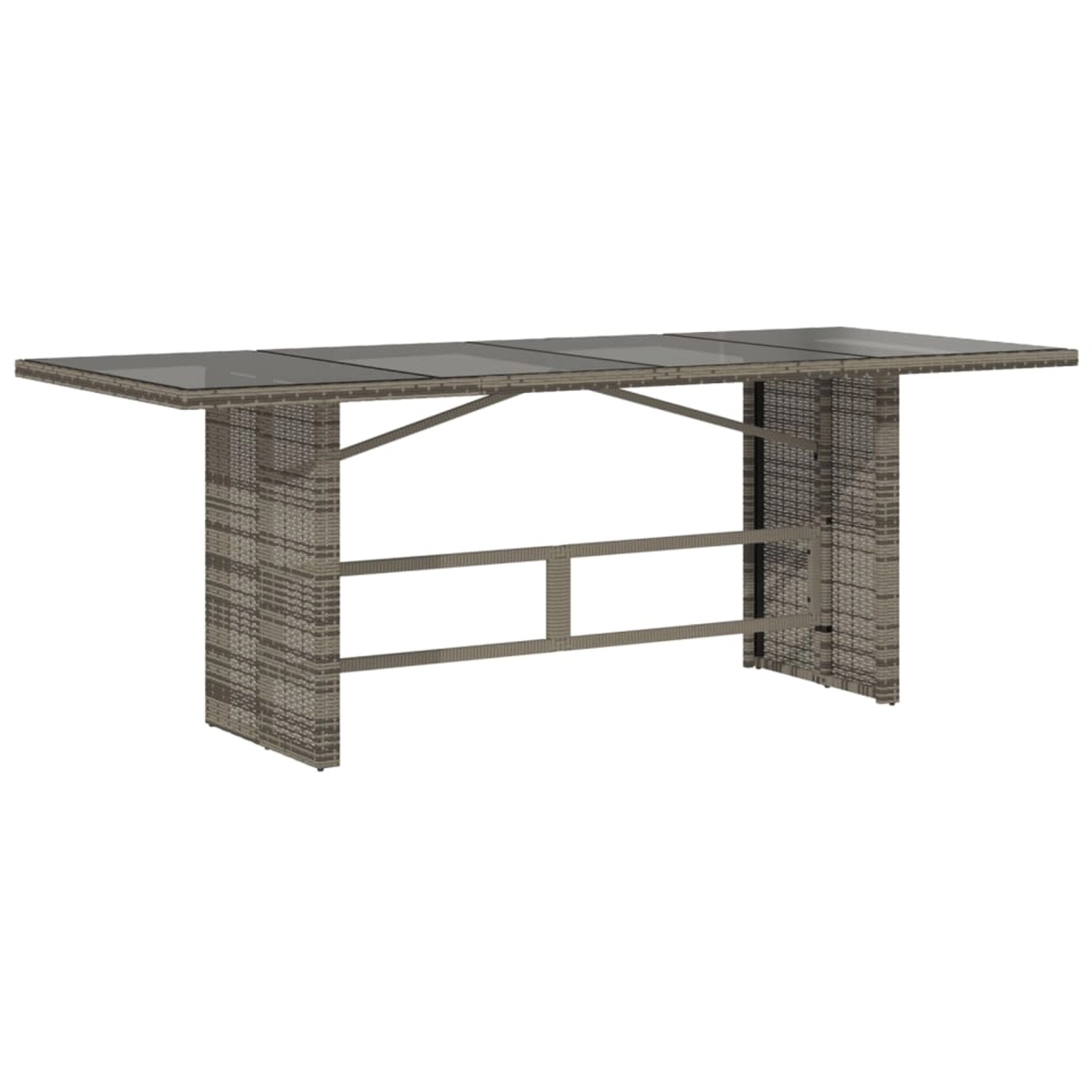 vidaXL Gartentisch mit Glasplatte Grau 190x80x75 cm Poly Rattan 365604 günstig online kaufen